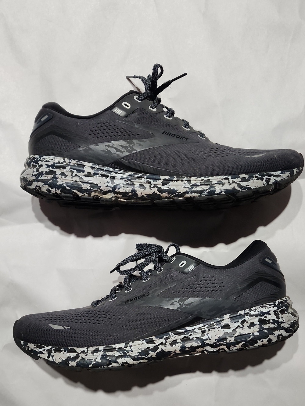 Brooks Ghost  Black Camo Running Sneakers Shoes Sz 12.5